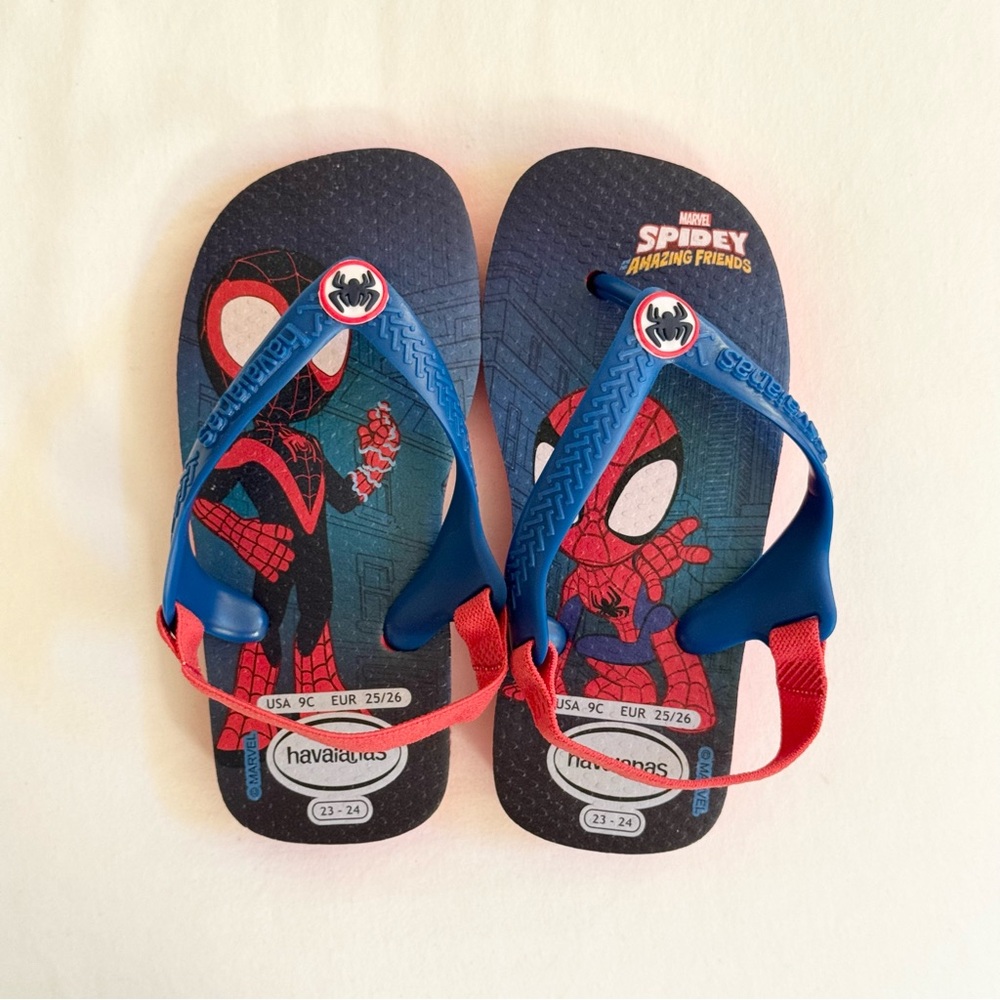 Havaianas - Spiderman Spidey Blue and Red Baby Flip Flops 23-24 USA 9C, EU 25/26